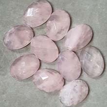 13X18MM FACETED OVAL CABOCHON ROSE QUARTZ(8PCS/BAG)